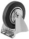 Промышленное колесо, диаметр 160мм, крепление - неповоротная площадка, черная резина, роликовый подшипник - FC 63